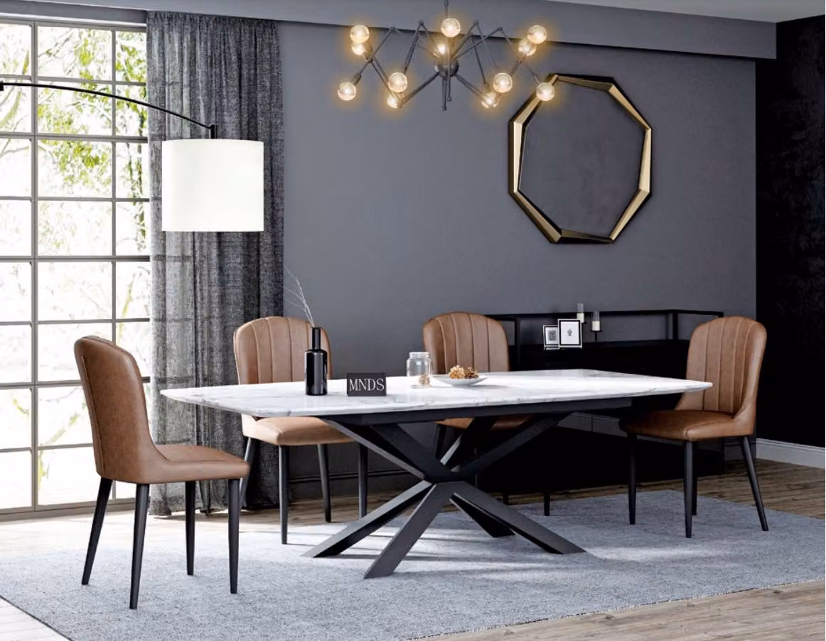 Italienische Designer Möbel Esstisch Büro Konferenz Luxus Tisch Metall Tische