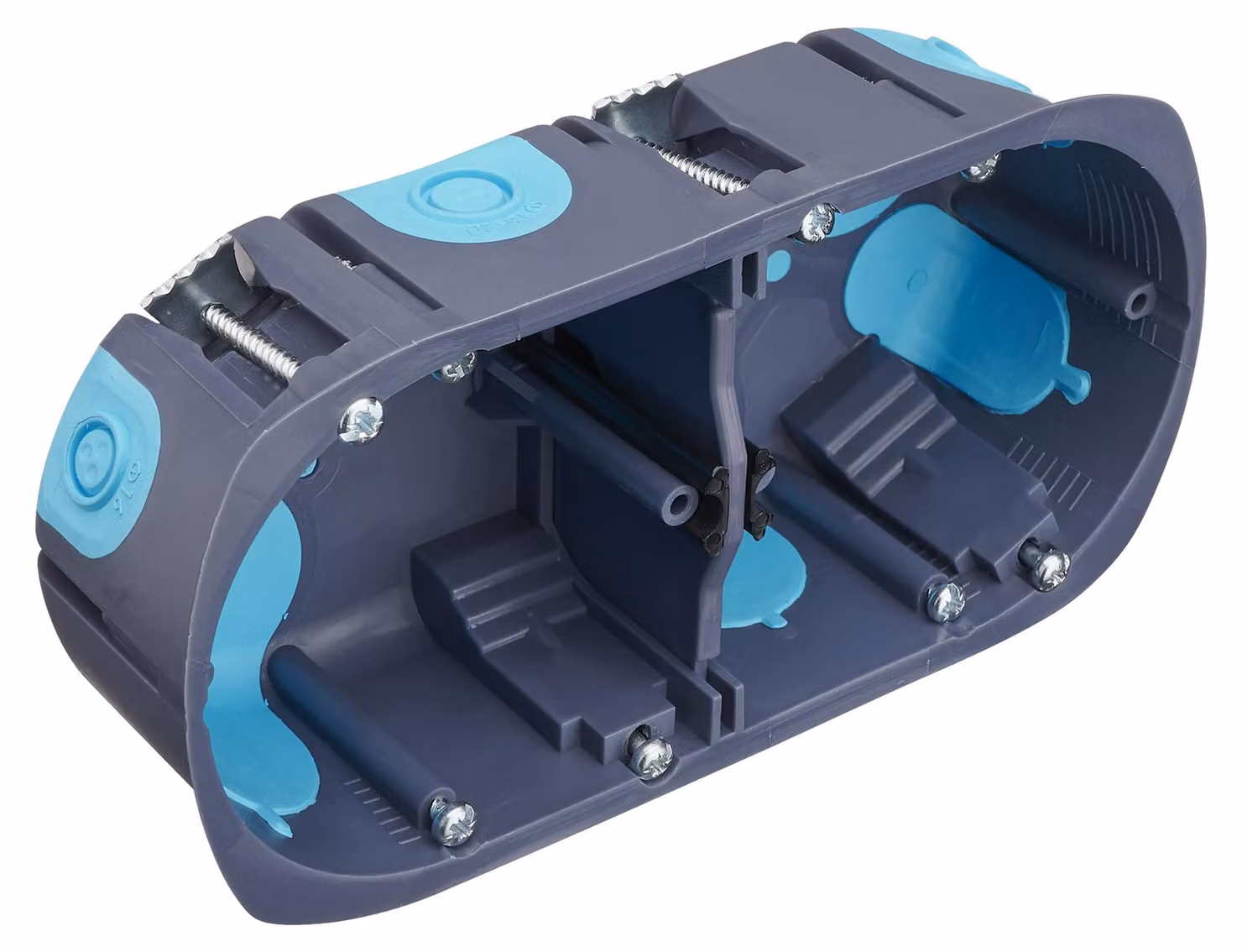 2 scatole multimateriale "stop air" Ø67 x profondità 40mm distanziate 71mm DEBFLEX Grigio/blu - 718385