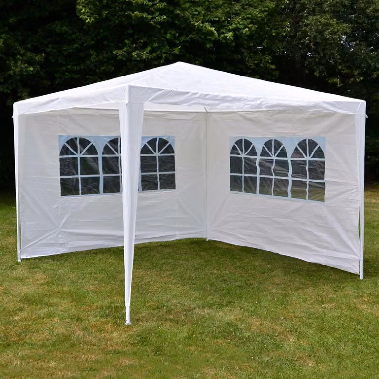 Gazebo VCM | dimensioni circa 3x3 m | idrorepellente 110g / m² telone PE | tenda per feste | tenda da giardino | bianco