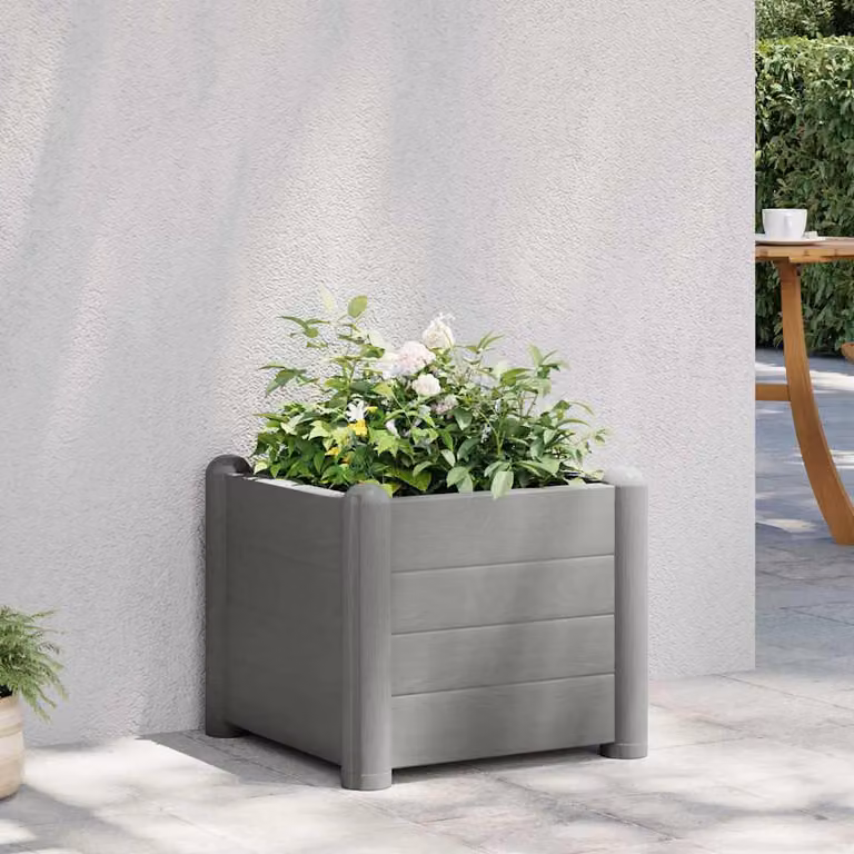 Letto rialzato da giardino vidaXL in plastica grigio, L/P/H: 43 x 43 x 35 cm