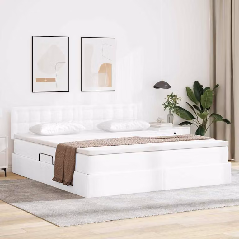 Letto con contenitore e materasso vidaXL Bianco, L/P/H: 180 x 200 x 280 cm