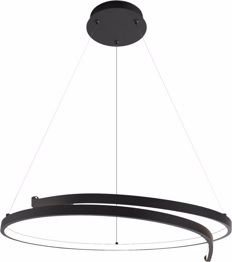 Moderna lampada a sospensione di design per soggiorno, sala da pranzo, sopra il tavolo, nera, colore neutro, LED 35W, LORENZO Milagro