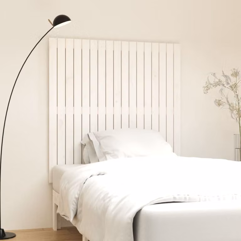 Testiera da parete vidaXL in legno massello di pino bianco L: 108 cm, P: 3 cm, H: 110 cm