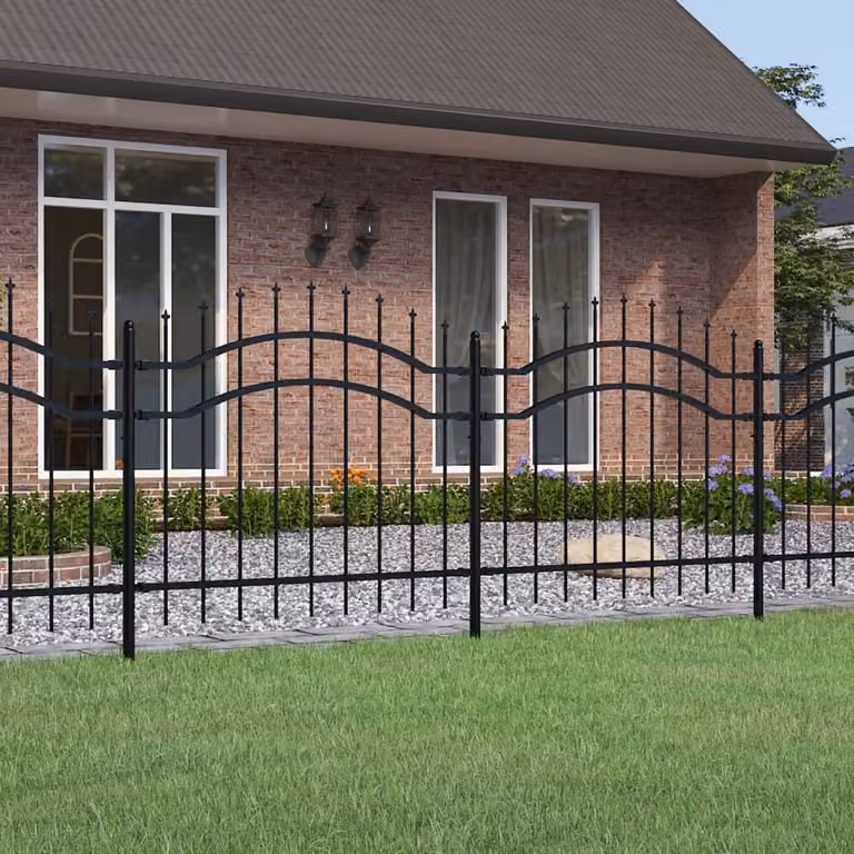 Maison Exclusive - Recinzione da giardino con punta a lancia nera 239x100 cm in acciaio verniciato a polvere