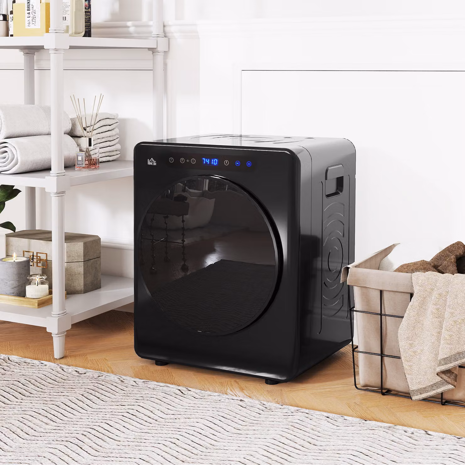Asciugatrice HOMCOM compatta con 6 programmi e touch control, capacità 4 kg, colore nero – 2