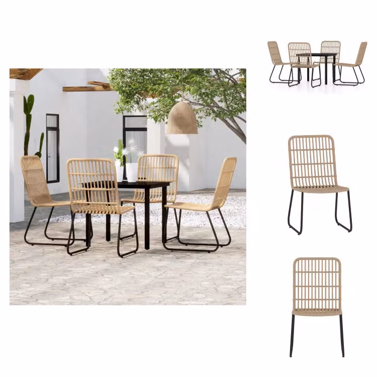 vidaXL Set da pranzo da giardino 5 pezzi in rovere - Set di mobili da giardino