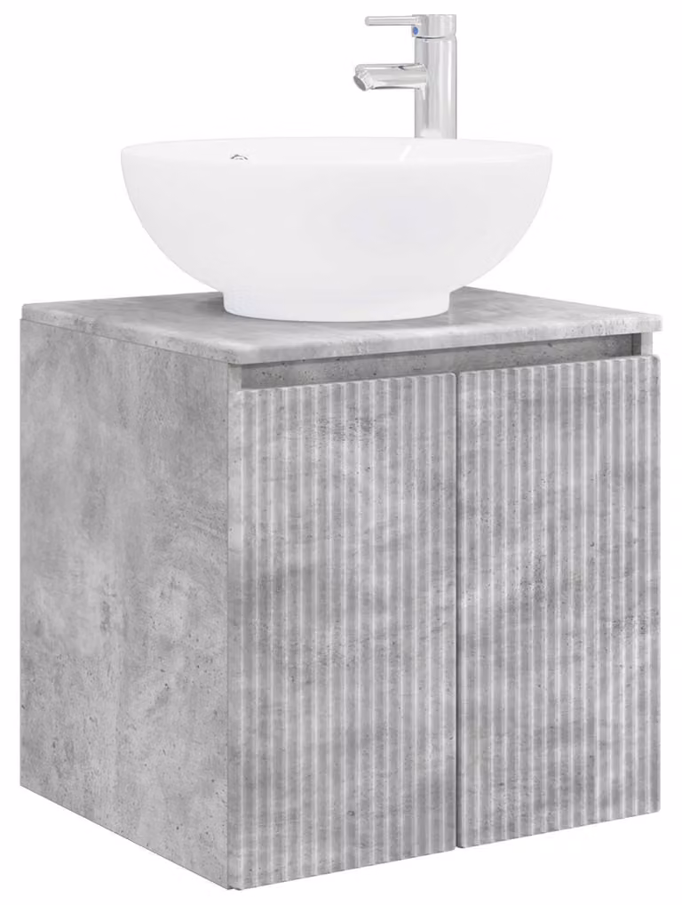 Mobile Lavabo da Parete Grigio Cemento 49,5 x 44,5 x 65 cm