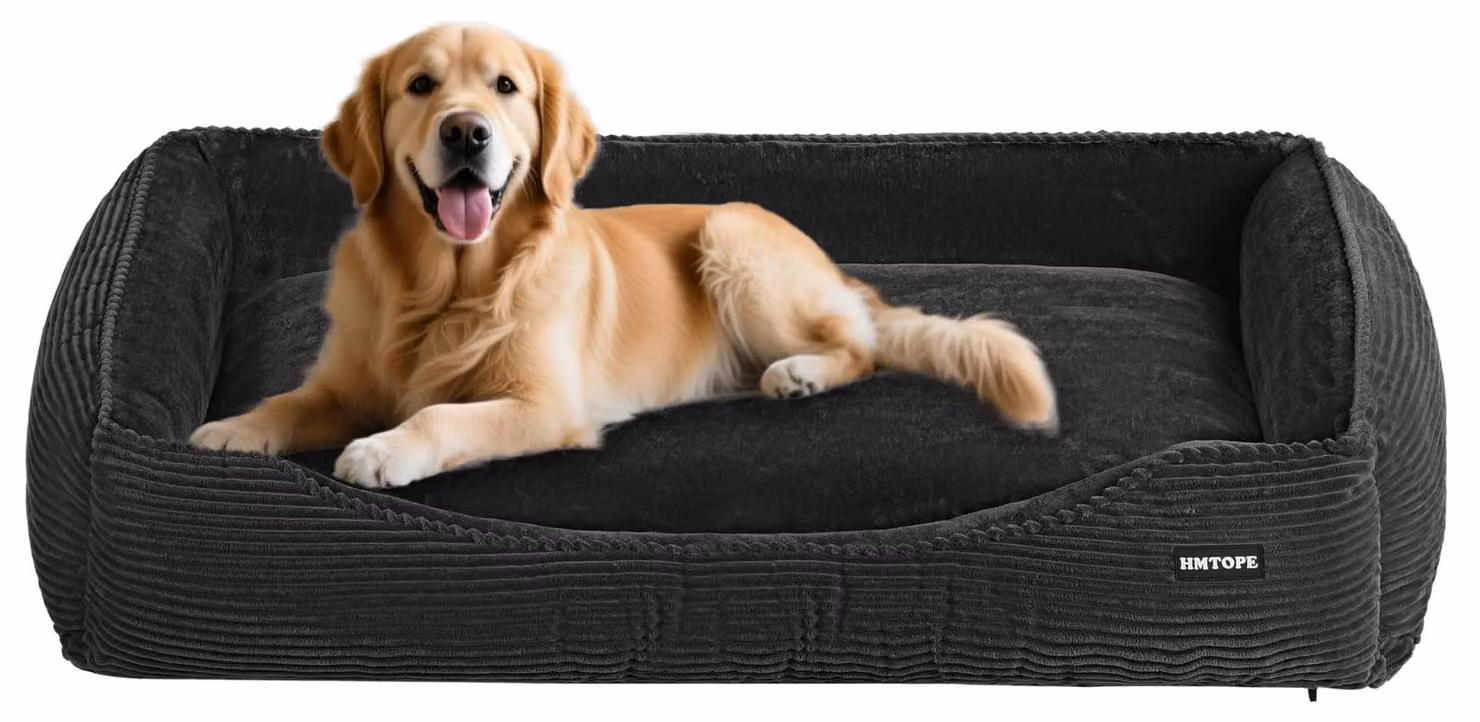 Cuccia per cani XL - 110 x 85 cm - Grigio scuro - Fodera removibile - Antiscivolo