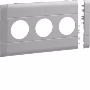 Presa tripla con coperchio, modulare, senza alogeni, parte superiore 120 mm, grigio chiaro