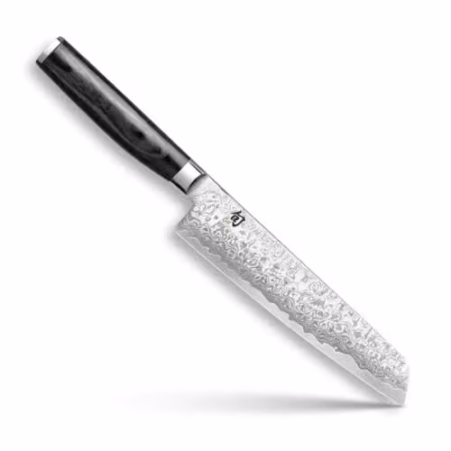 KAI Shun Premier Tim Mälzer Minamo coltello universale giapponese 15,0 cm lunghezza lama - acciaio centrale VG-MAX con 32 strati di acciaio damasco, 61 HRC - legno Pakka - fatto a mano