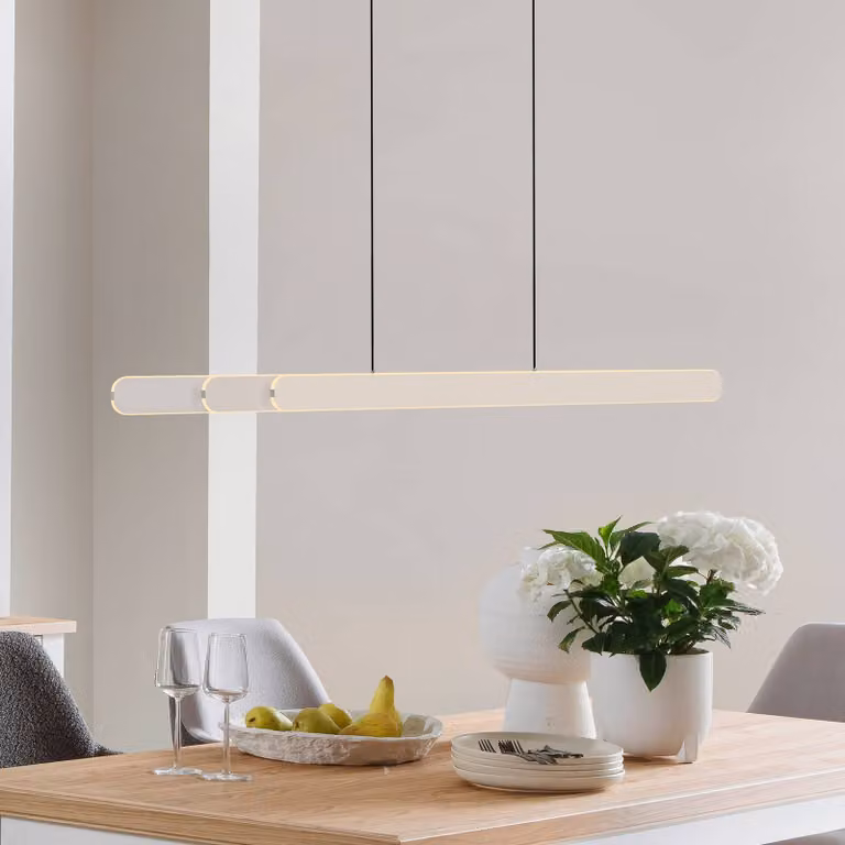 Schöner Wohnen Lampada a sospensione ADRIANA ROUND, dimmerabile, Crema / Ambra, Soggiorno / Sala da pranzo, Alluminio, Moderno, Lampada a sospensione