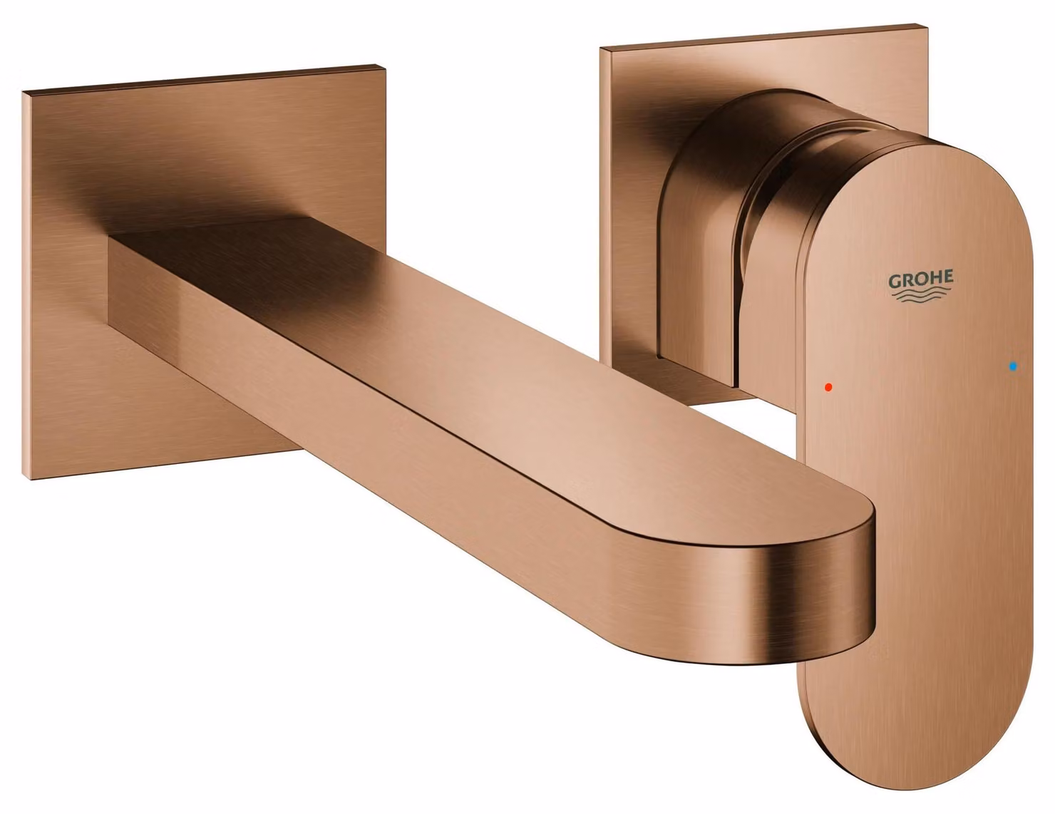 Miscelatore per lavabo Grohe, serie Plus, montaggio a parete, 203 mm, colore Warm Sunset, 1 pz.