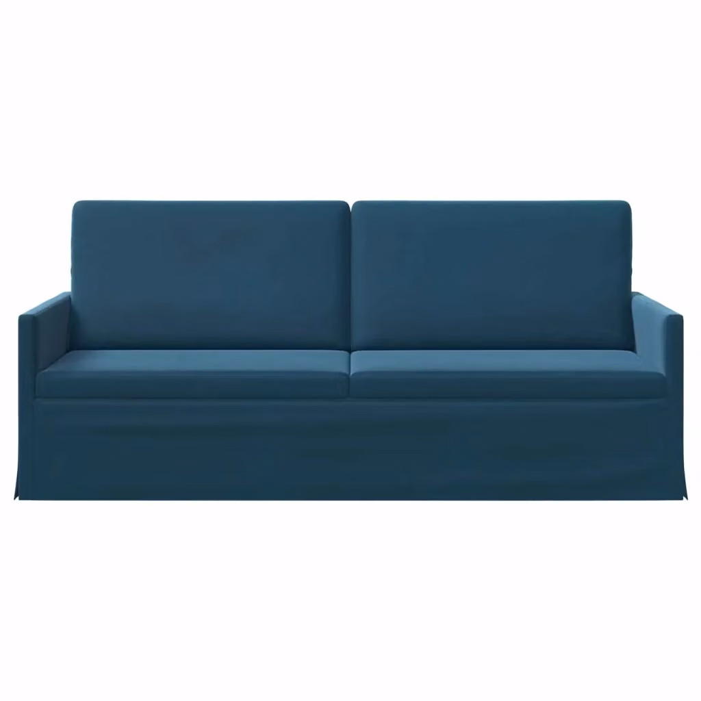 Divano a 3 posti moderno vidaXL in velluto blu con struttura in metallo L: 190 cm, P: 81 cm, H: 82 cm – 2