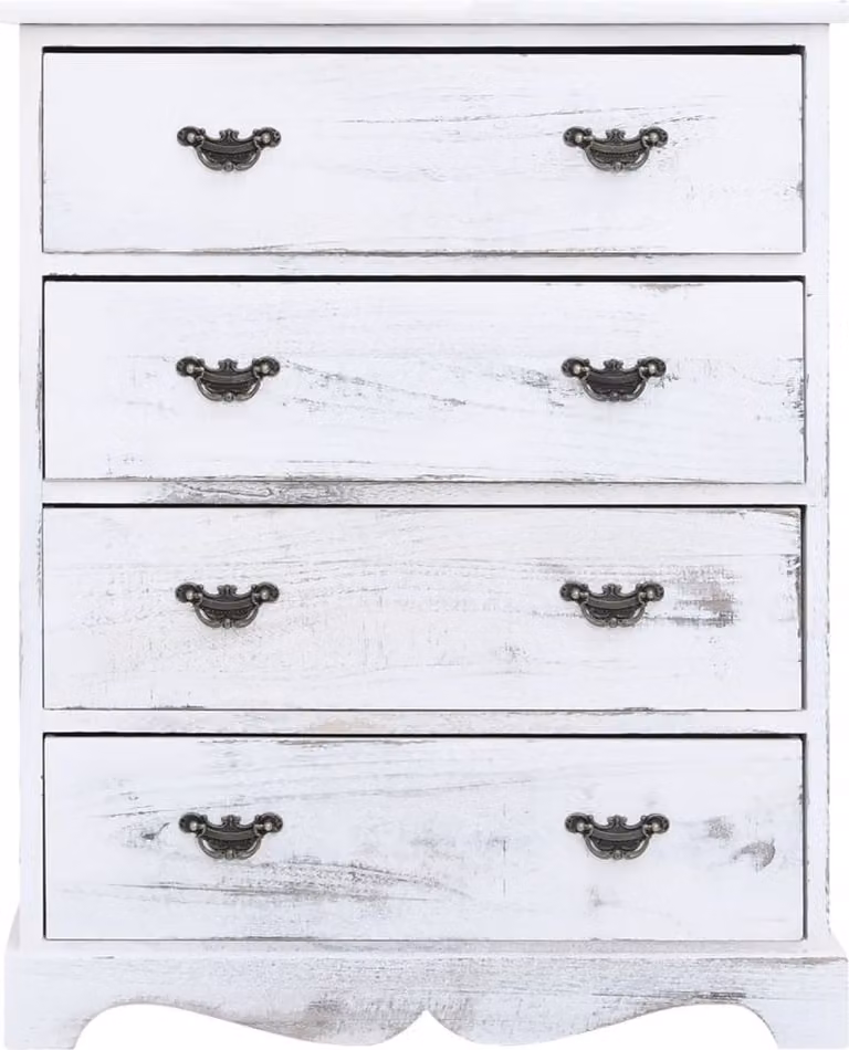 Cassettiera Bianca 60x30x75 cm in Legno
