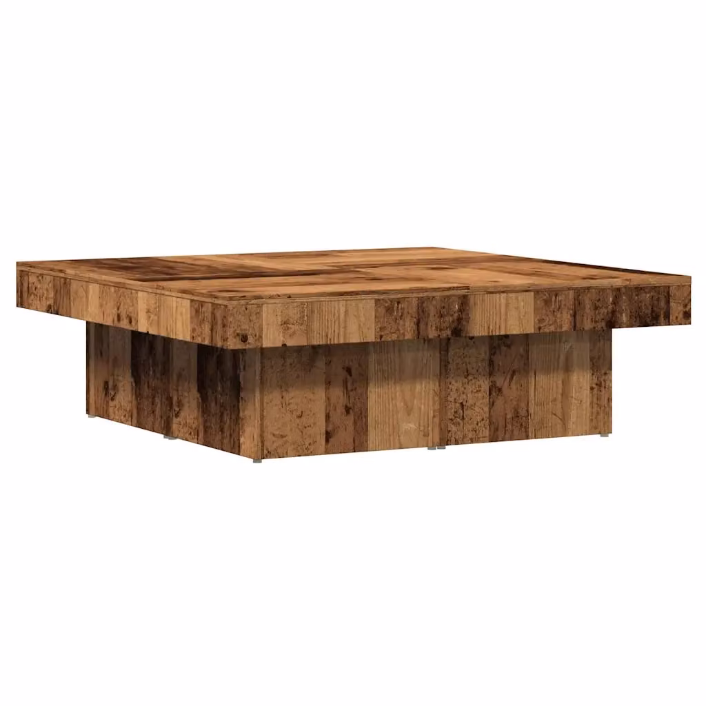 Tavolino da salotto quadrato vidaXL in legno effetto antico marrone L/P/H: 90 x 90 x 28 cm – 2