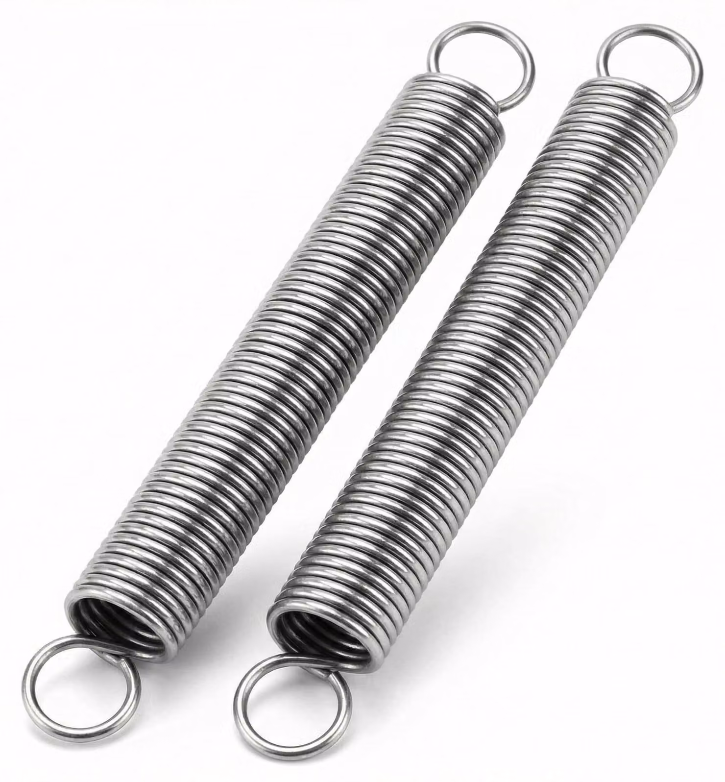 Molle a balestra, 2 pezzi, 150 mm, acciaio inossidabile, con gancio doppio, filo di 2 mm, diametro di 18 mm