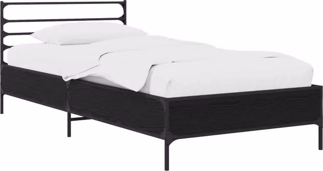 Struttura del letto con giroletto Design In in rovere nero L 80 cm x P 200 cm