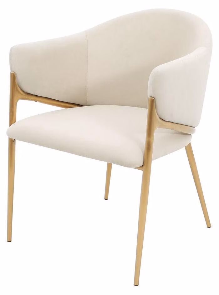 Sedia da pranzo FURNLUX, modello Modig, bianco e oro, 60 cm. Colore principale: bianco. Dimensioni: 60 x 76 x 63 cm