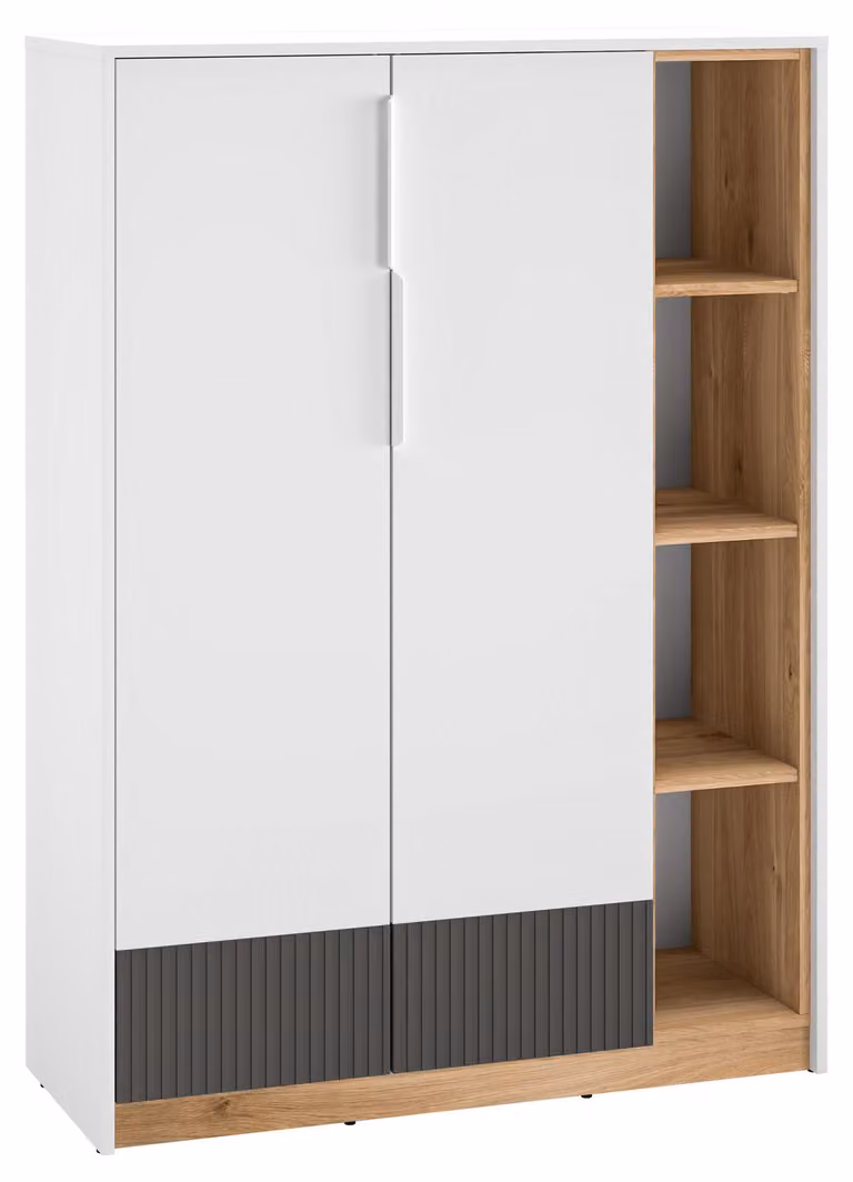 Selsey Torino - Mobile contenitore alto, 2 ante, bianco, 100 cm