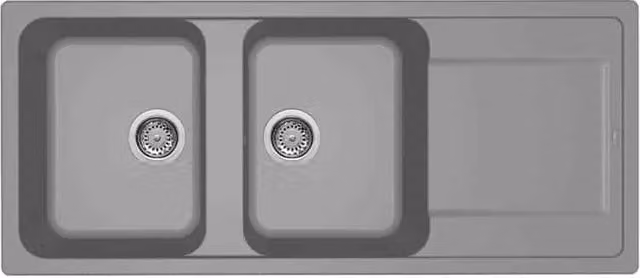 Lavello Elleci Incasso 2 vasche 116x50 Life 500 Granitek Grigio Cemento LG250048