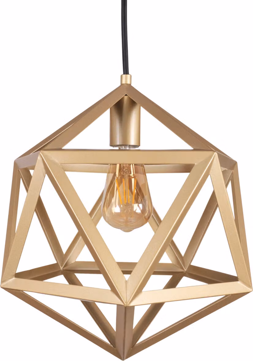 Lampada a sospensione DENMARK dorata 1xE27x20W in metallo, dimensioni: 120x35x35 cm, IP20, Polux