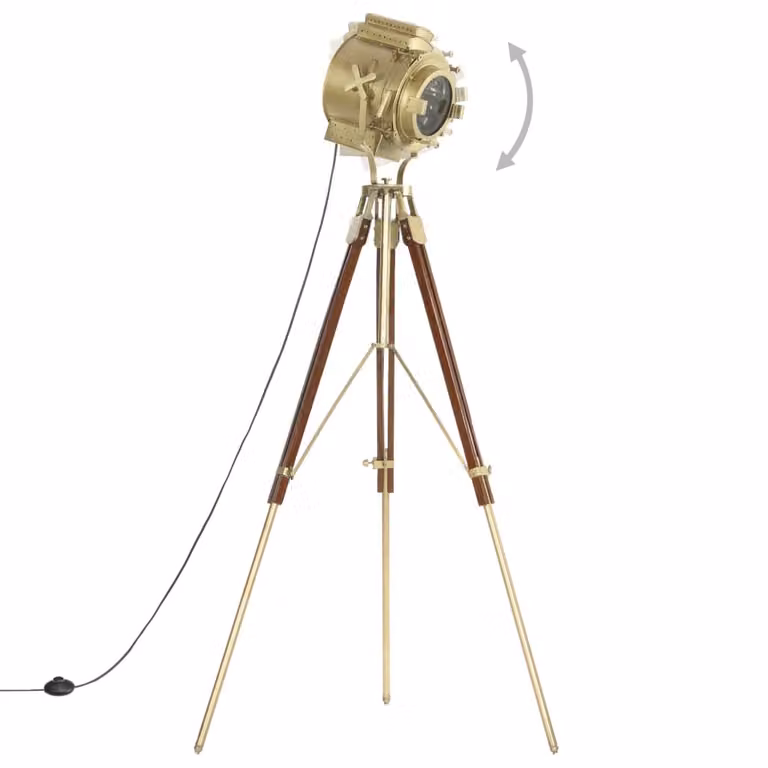 vidaXL Lampada a treppiede in legno massiccio di mango 193 cm