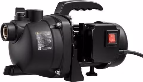 Pompa a getto VEVOR per pozzi poco profondi da 800 W, colore nero, portata massima 3300 L/h e prevalenza 8 m, ideale per irrigazione di giardino e cortile