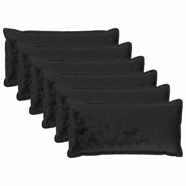 Set di 6 federe vidaXL HOUTEN in flanella nera, L 40 cm x P 70 cm