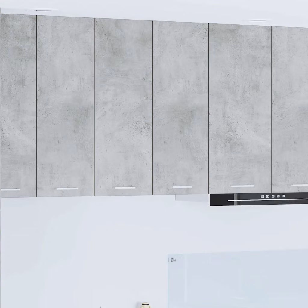 Set di 2 pensili da cucina moderni vidaXL in MDF con ante a battente, Grigio e Bianco