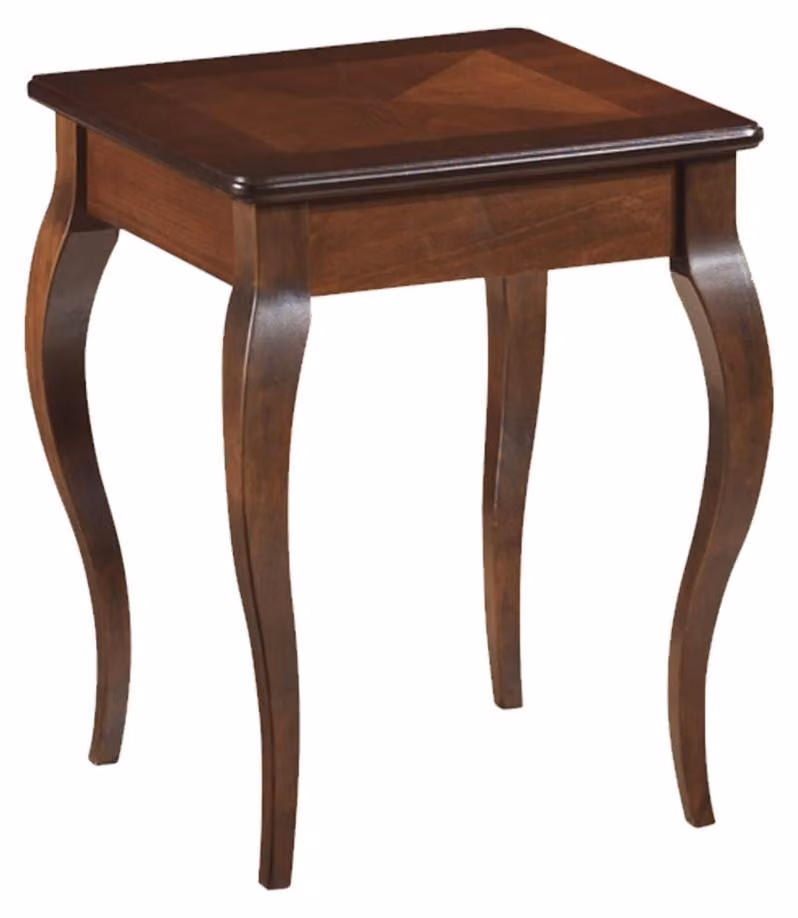 Tavolino da salotto Padova C 45x45x55 cm in noce scuro, stile Art Nouveau
