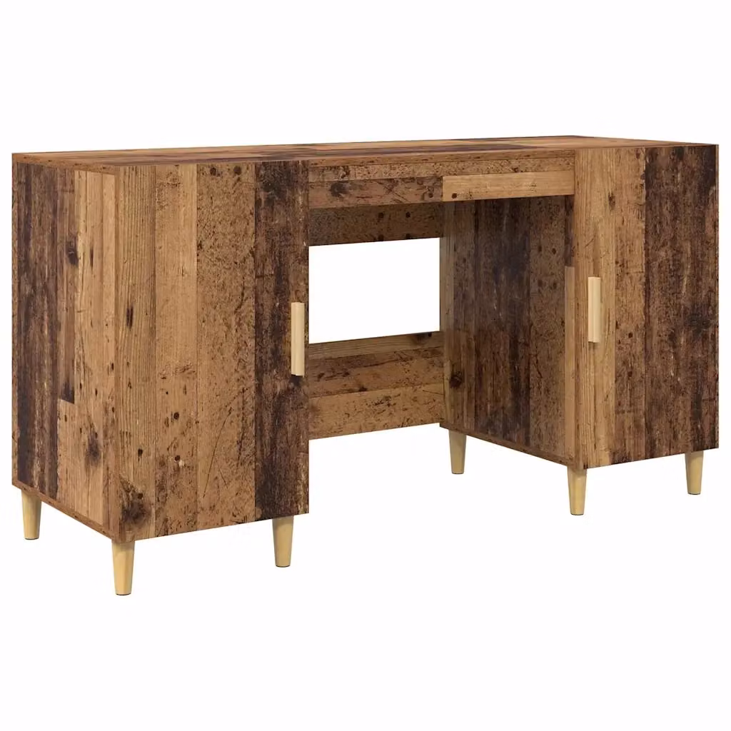 Scrivania da ufficio in stile industriale vidaXL in legno marrone L: 140 cm, P: 50 cm, H: 75 cm – 2