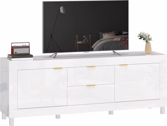 Mobile TV per televisori fino a 75 pollici ¨C Minimal ¨C Bianco lucido