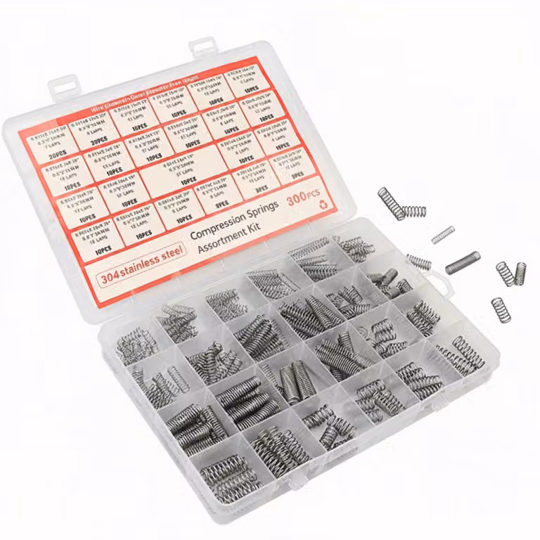 Set di molle a compressione, 300 pezzi, 23 dimensioni, acciaio inossidabile