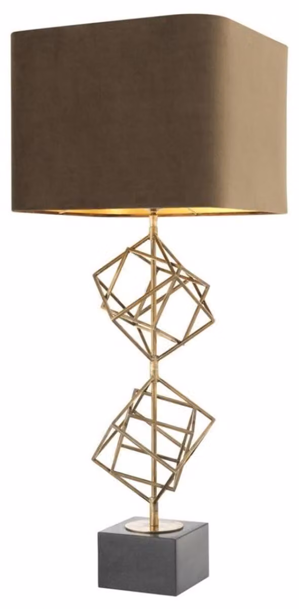 Casa Padrino lampada da tavolo colori ottone vintage / marrone 40 x h. 98 cm - lampada da tavolo di design