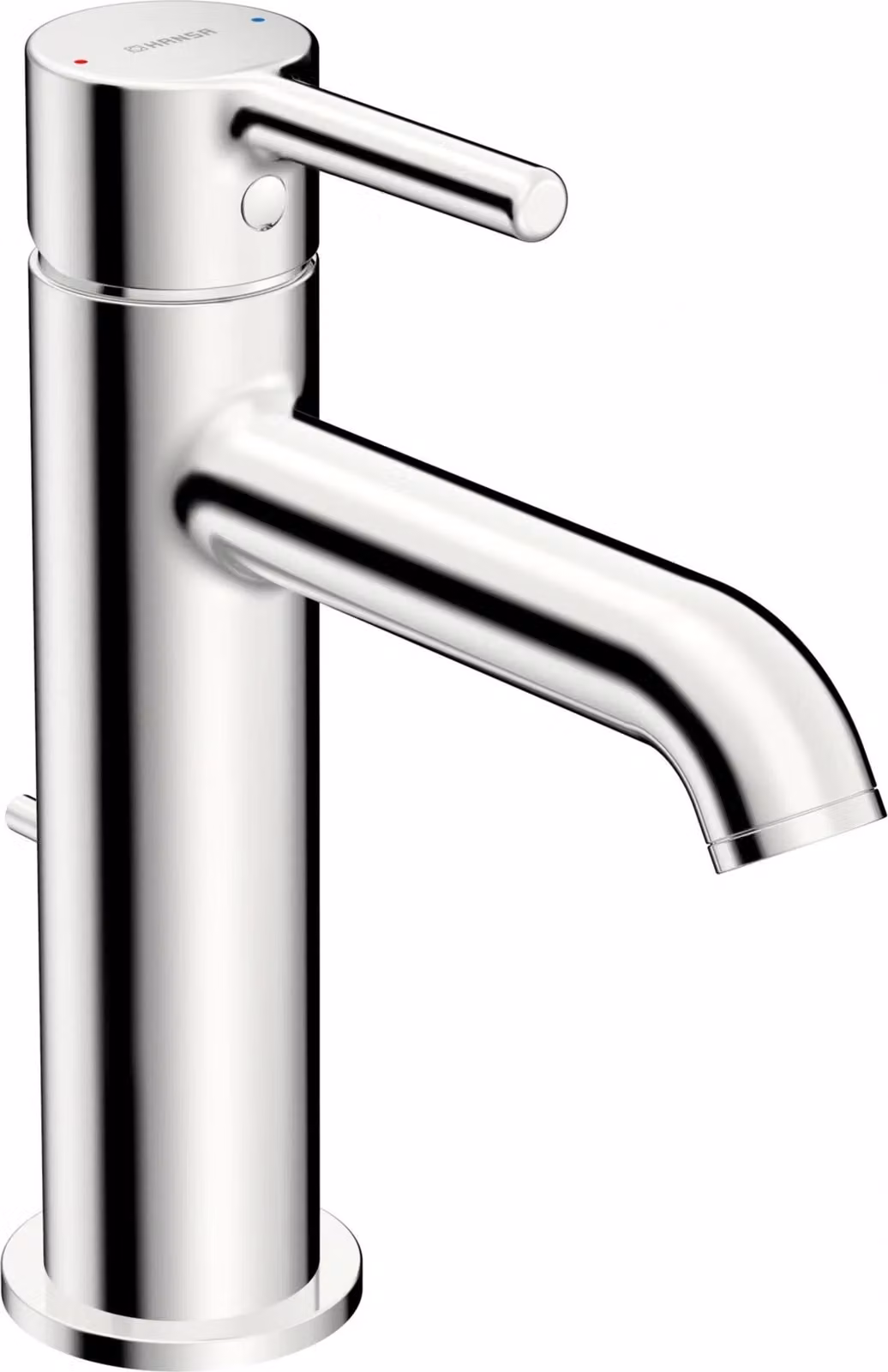 Miscelatore lavabo Hansa HA EHM, bassa pressione, VANTIS Style 5438, set di scarico con tirante, sporgenza 133 mm, cromato, 1 pz.