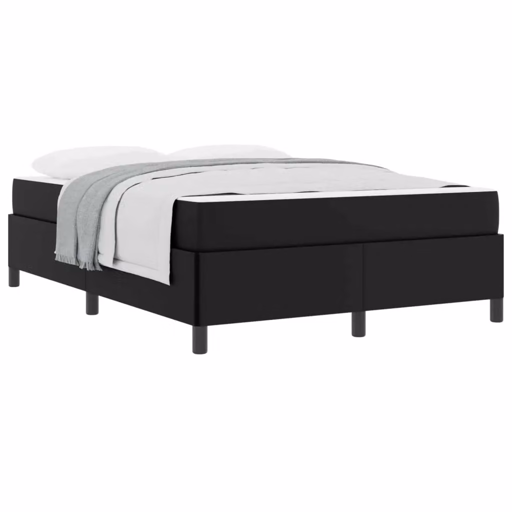 vidaXL Struttura del letto con materasso in tessuto nero L/P: 140 x 190 cm – 2