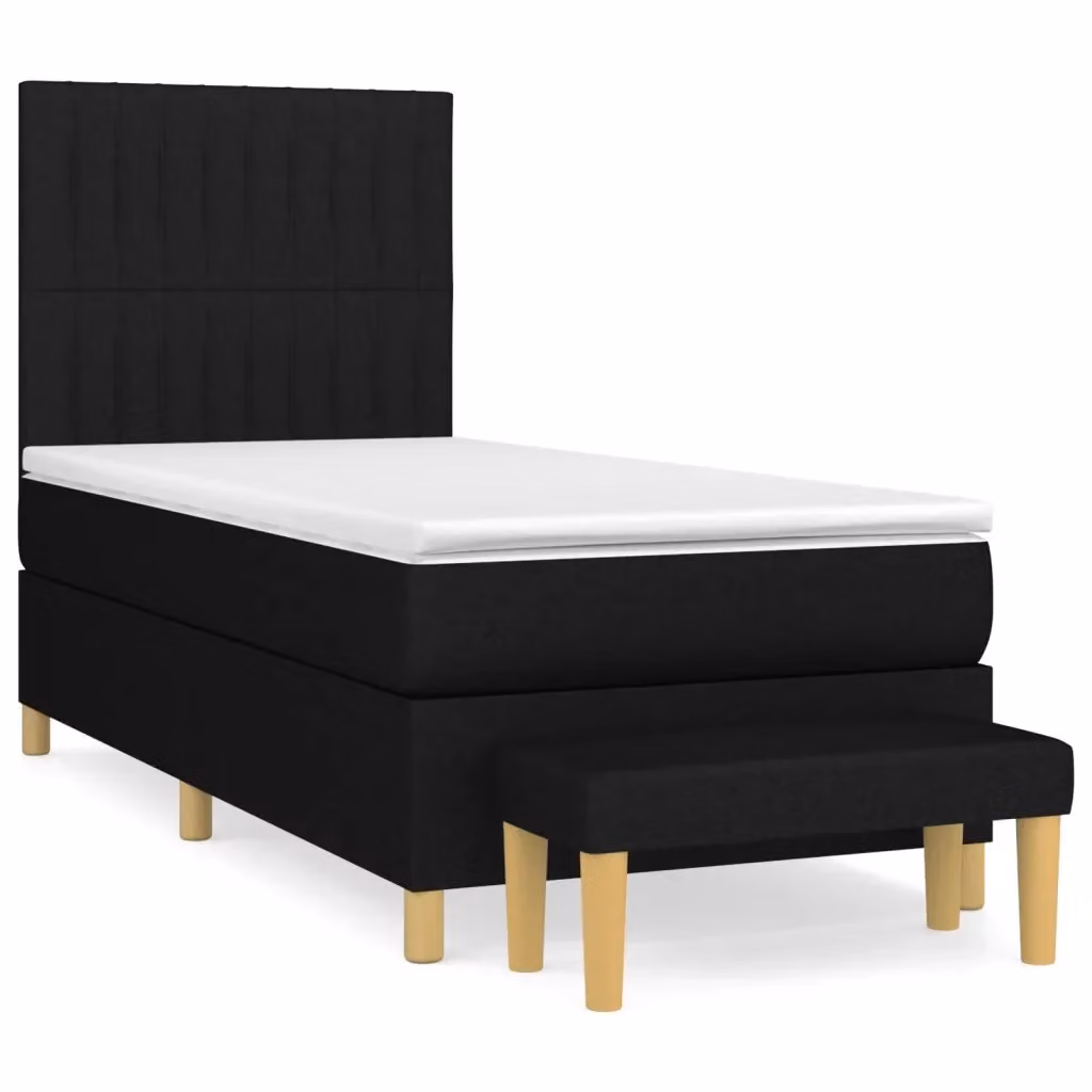 Letto Ibrido con Giroletto a Molle e Materasso vidaXL, Colore Nero e Bianco, L/P/H: 90 x 200 x 203 cm – 2