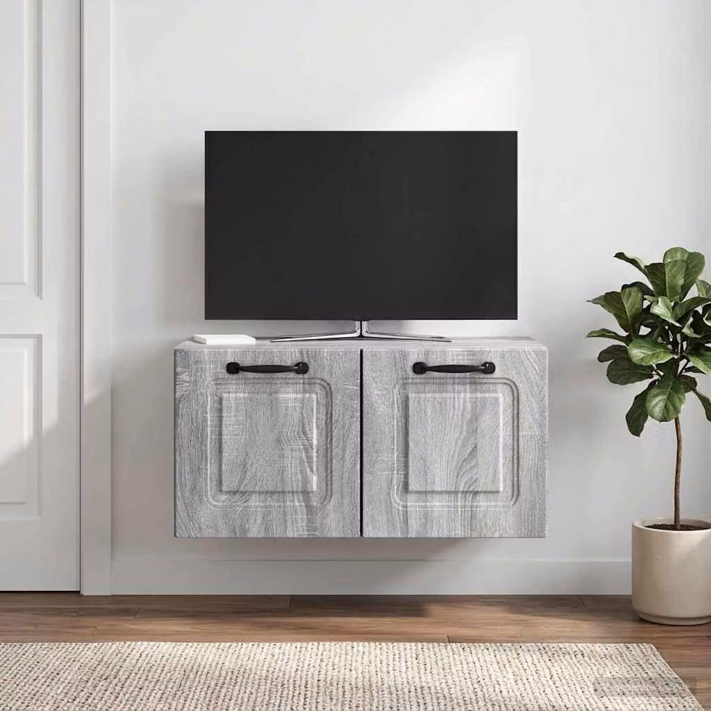 vidaXL Mobile Porta TV da Muro Moderno Grigio, L 59,5 cm x P 31 cm x H 30 cm