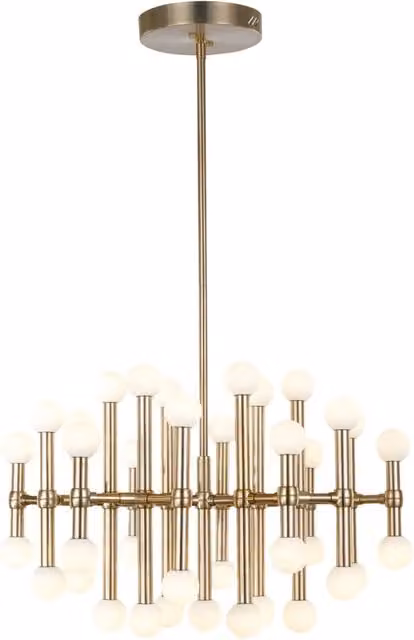 Lampadario a sospensione moderno Italux Giovanna LED oro e bianco con diametro 70 cm