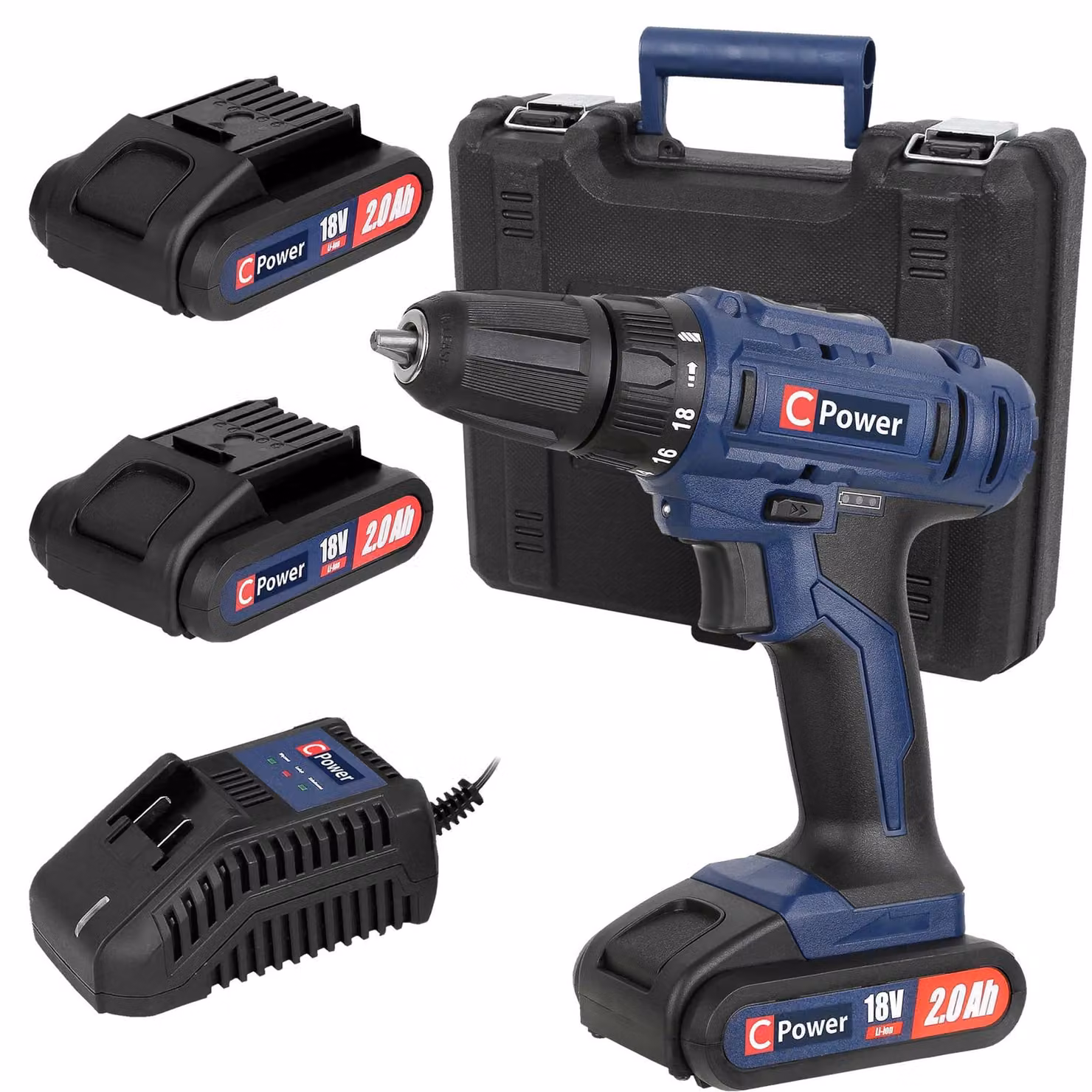 Trapano avvitatore CELMA C-Power D18V2A 42 Nm 2x2Ah + Caricabatteria