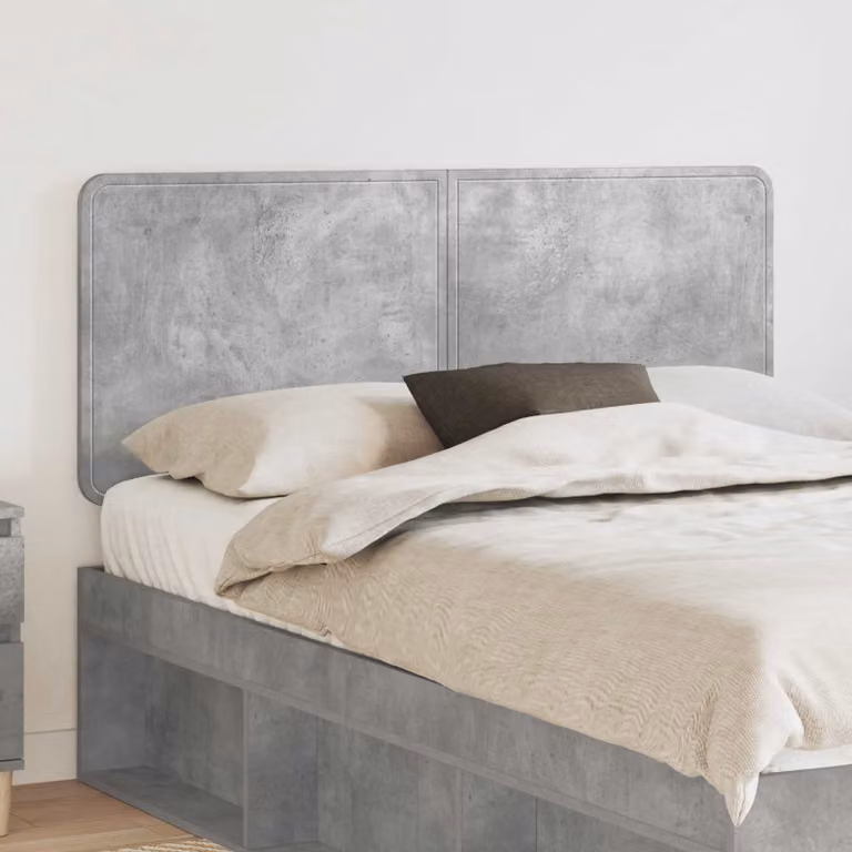 Testiera per letto moderna vidaXL in legno ingegnerizzato, colore grigio cemento, effetto opaco