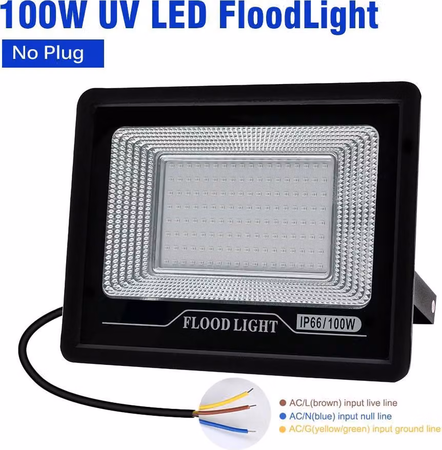 Proiettore a LED - Faro da palcoscenico - 100 W - IP66 impermeabile - CA 90–240 V - Senza spina - Rosso, giallo, blu