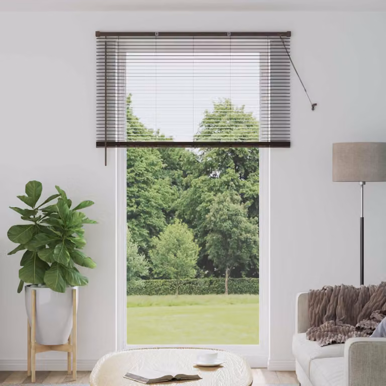 vidaXL Tenda Veneziana Marrone con Motivo in PVC, L: 213 cm, H: 160 cm