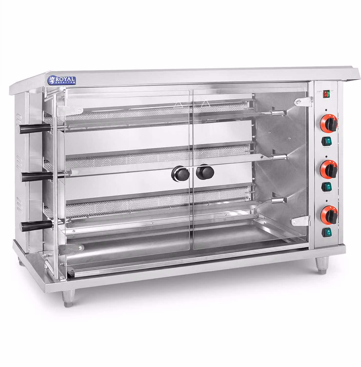 Expondo Royal Catering Grill a gas per pollo - 3 spiedini - con illuminazione -
