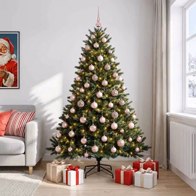 Albero di Natale artificiale con palline 240 cm 300 LED 3466644
