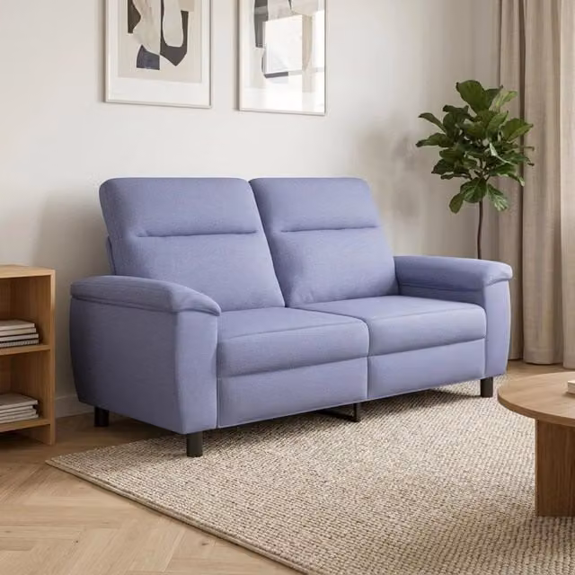 Divano moderno vidaXL in tessuto blu con struttura in metallo L: 178 cm, P: 90 cm, H: 95 cm