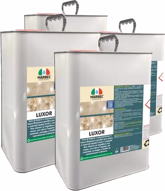Set di 4 flaconi da 5 litri di cera per pavimenti Marbec LUXOR