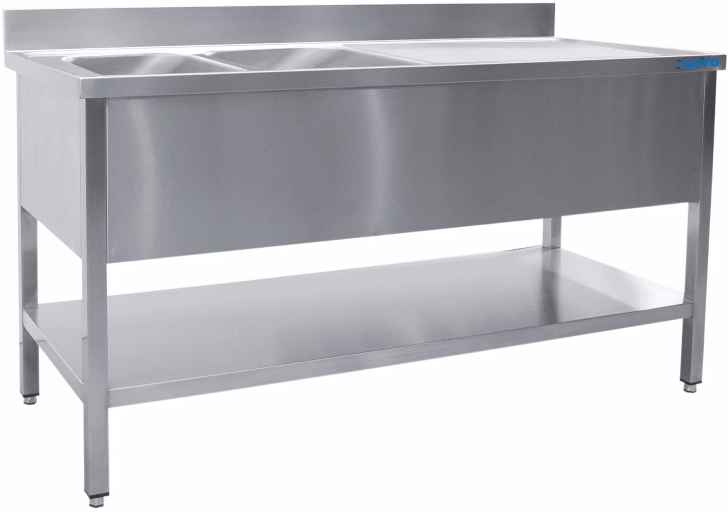 Mobile lavabo Saro con 2 vasche a sinistra, 1400x600x850 mm, base e alzatina