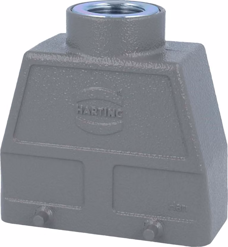 HARTING Han 16B Contenitore con manicotto alto, 1xM25 uscita cavo diritta, per 2 staffe (nella parte inferiore) Vite M25