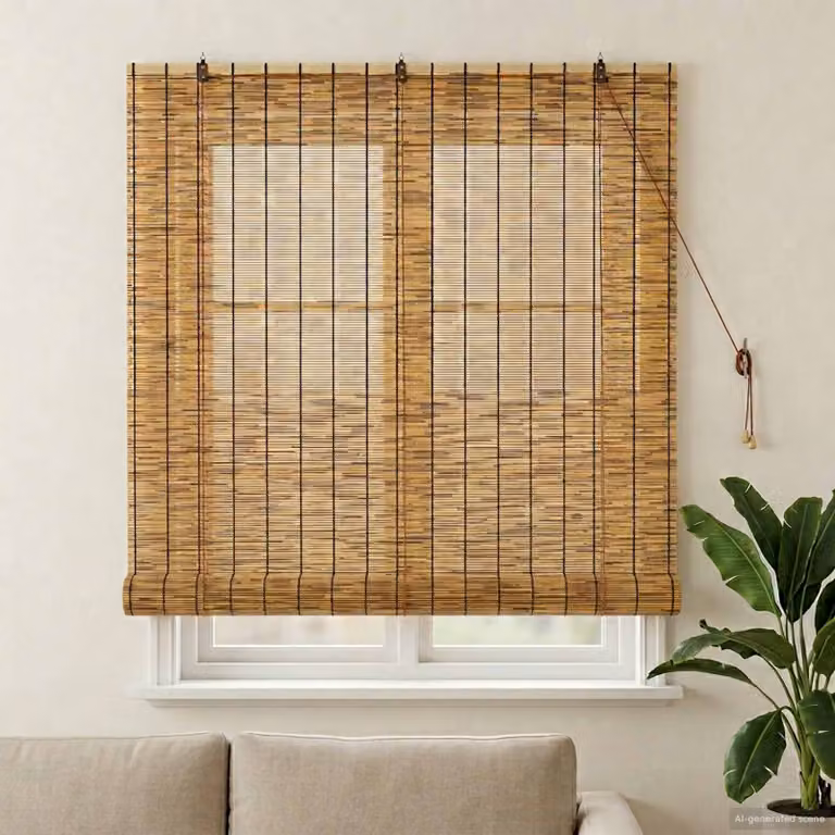 Tenda a rullo vidaXL in bambù marrone, resistente ai raggi UV, L 140 cm x H 160 cm